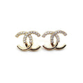 18K Chanel Half Diamond Earrings