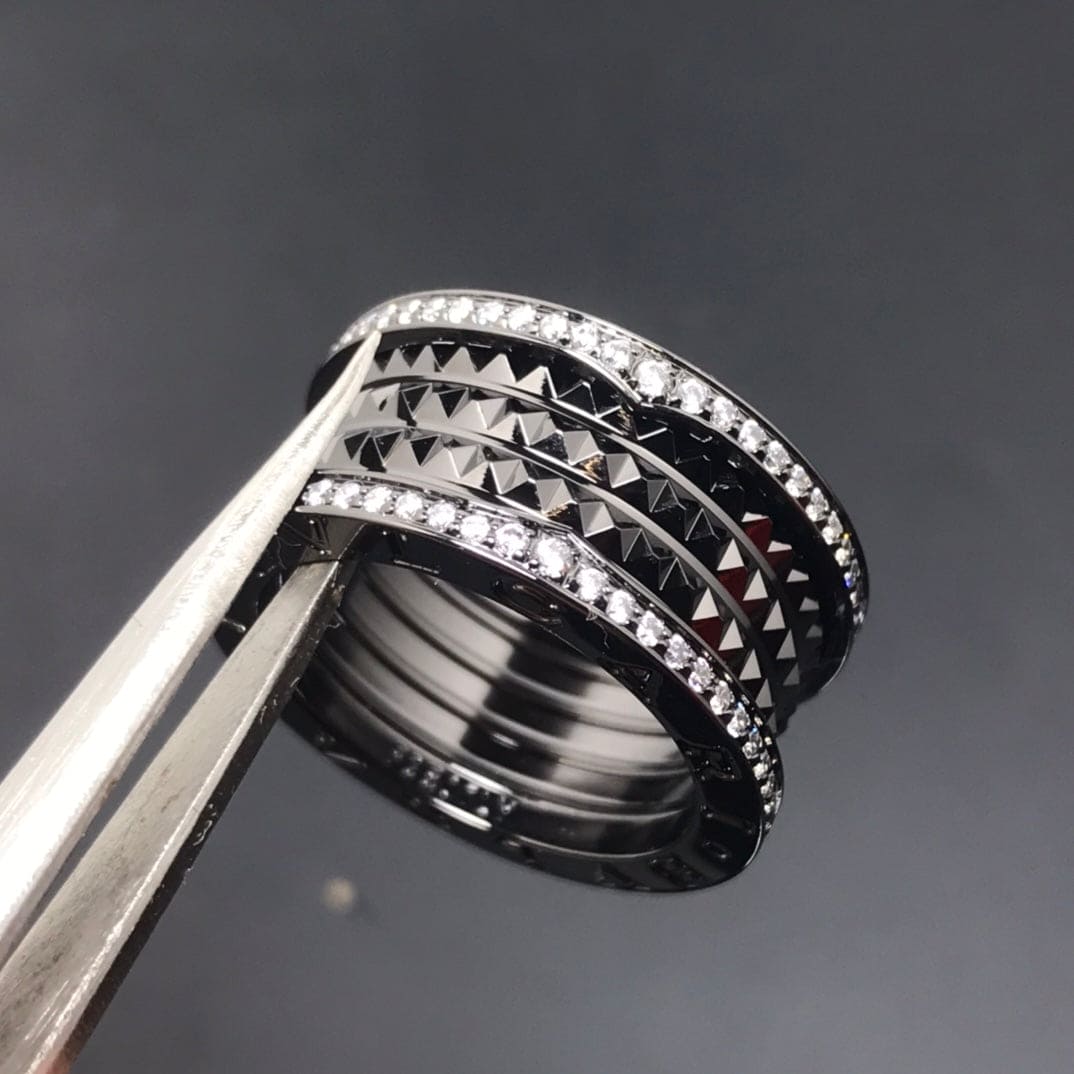 18K BVLGARI B.ZERO1 Black Ceramic Ring