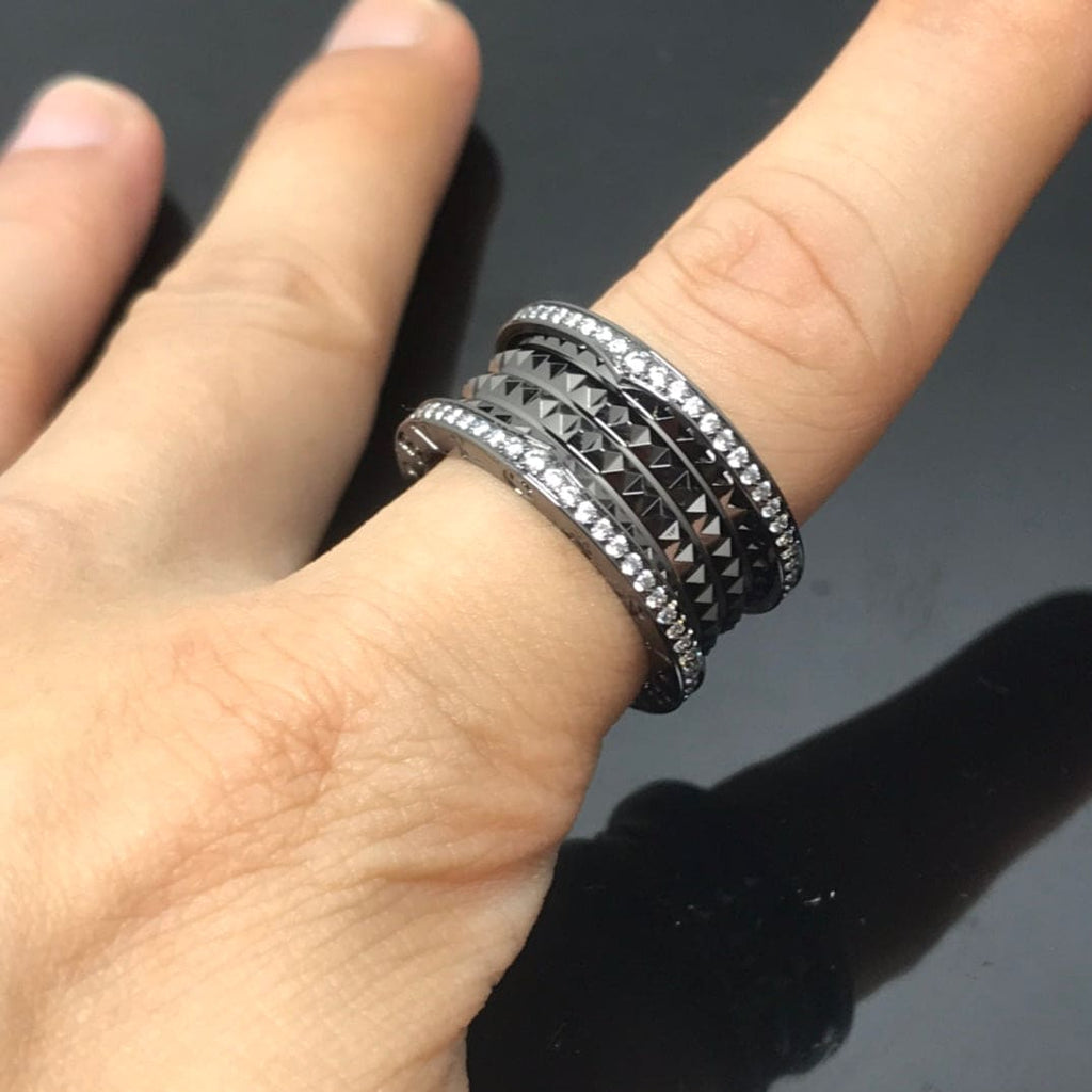 18K BVLGARI B.ZERO1 Black Ceramic Ring
