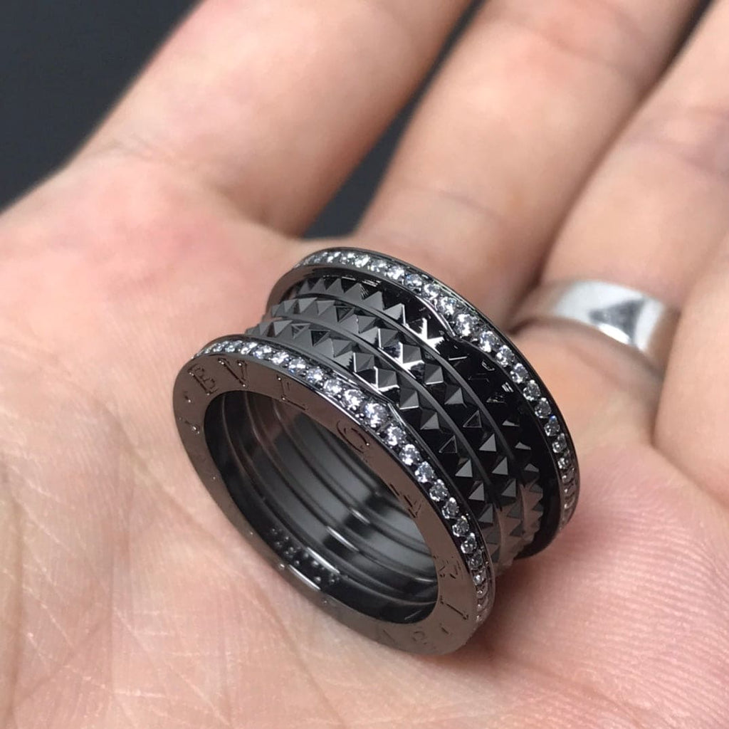 18K BVLGARI B.ZERO1 Black Ceramic Ring