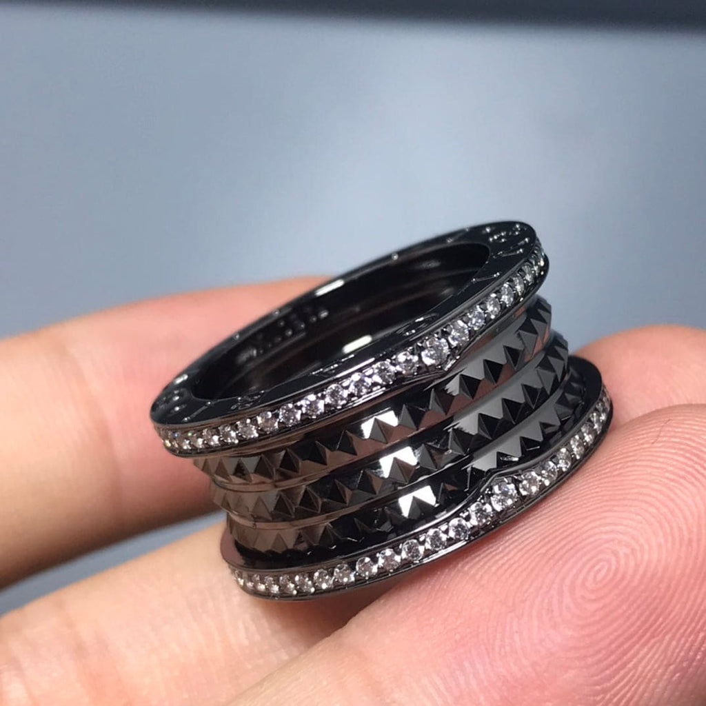 18K BVLGARI B.ZERO1 Black Ceramic Ring