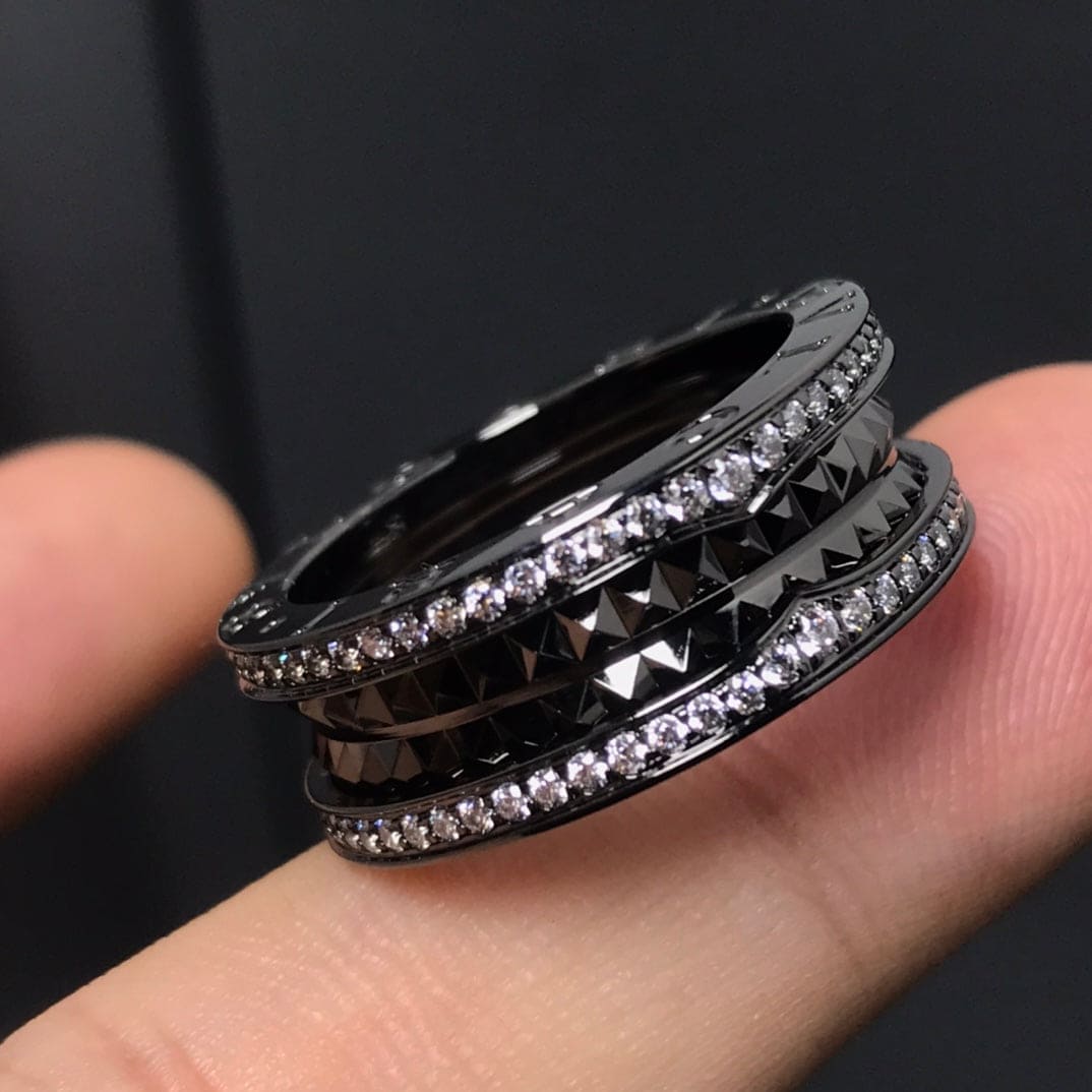 18K BVLGARI B.ZERO1 Black Ceramic Ring