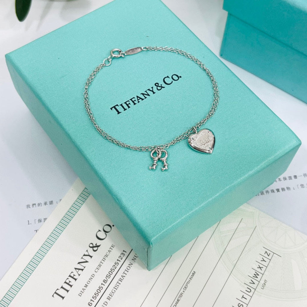 18K Tiffany & Co. Heart Tag Key Bracelet