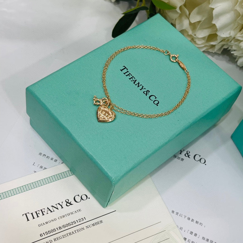 18K Tiffany & Co. Heart Tag Key Bracelet