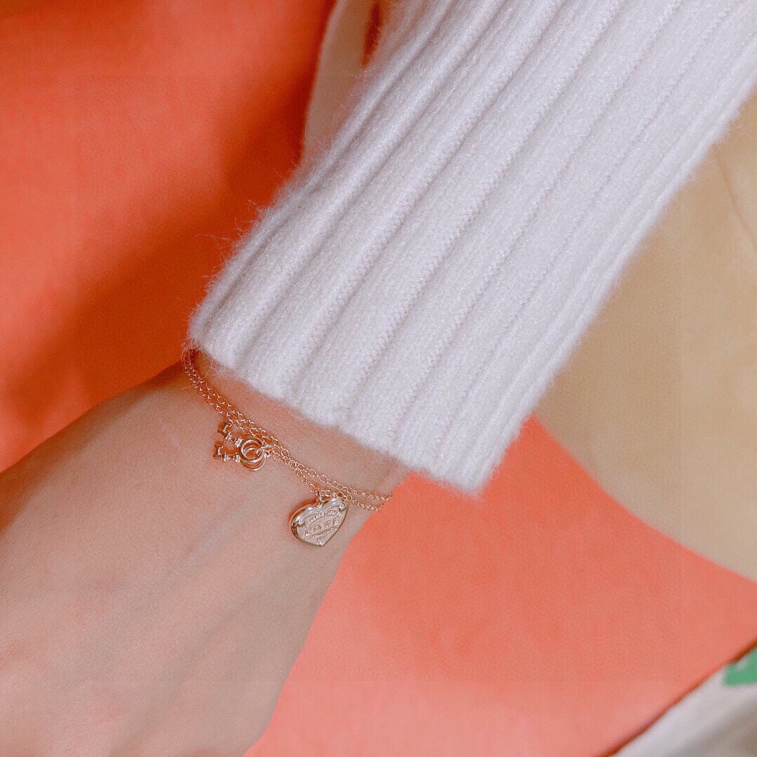 18K Tiffany & Co. Heart Tag Key Bracelet