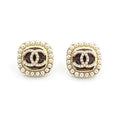 18K Chanel Square Crystal Earrings