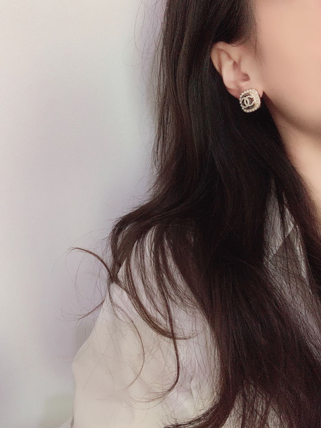 18K Chanel Square Crystal Earrings