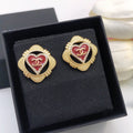 18K Chanel Heart Vintage Earrings