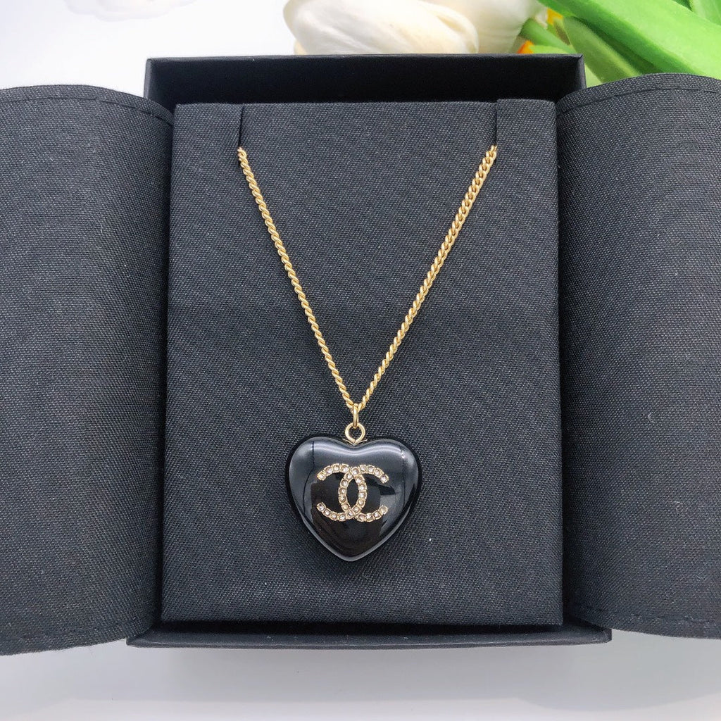 18K Chanel Black Heart Necklace