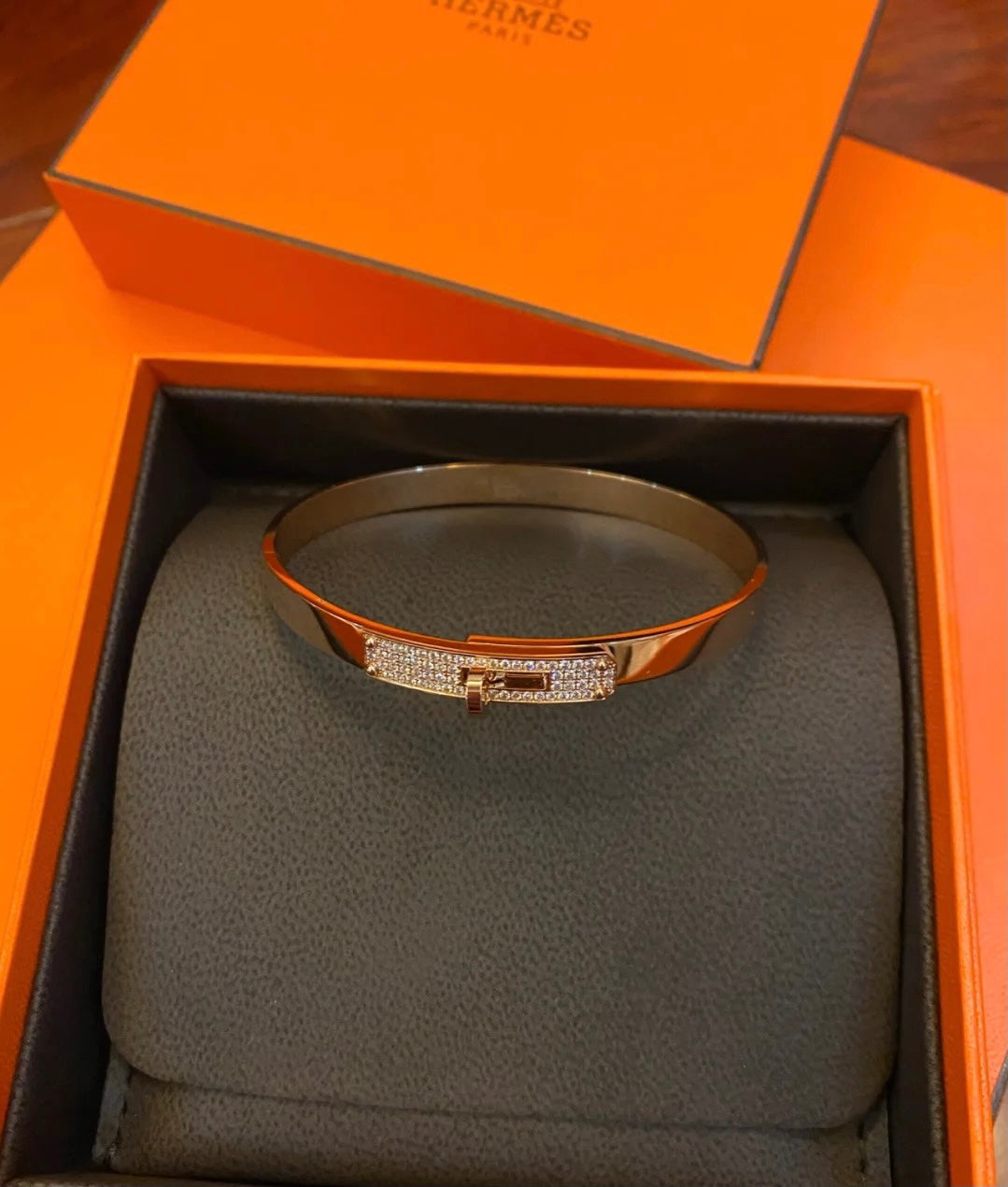 18K Kelly Small Model Diamond Hermès Bracelet