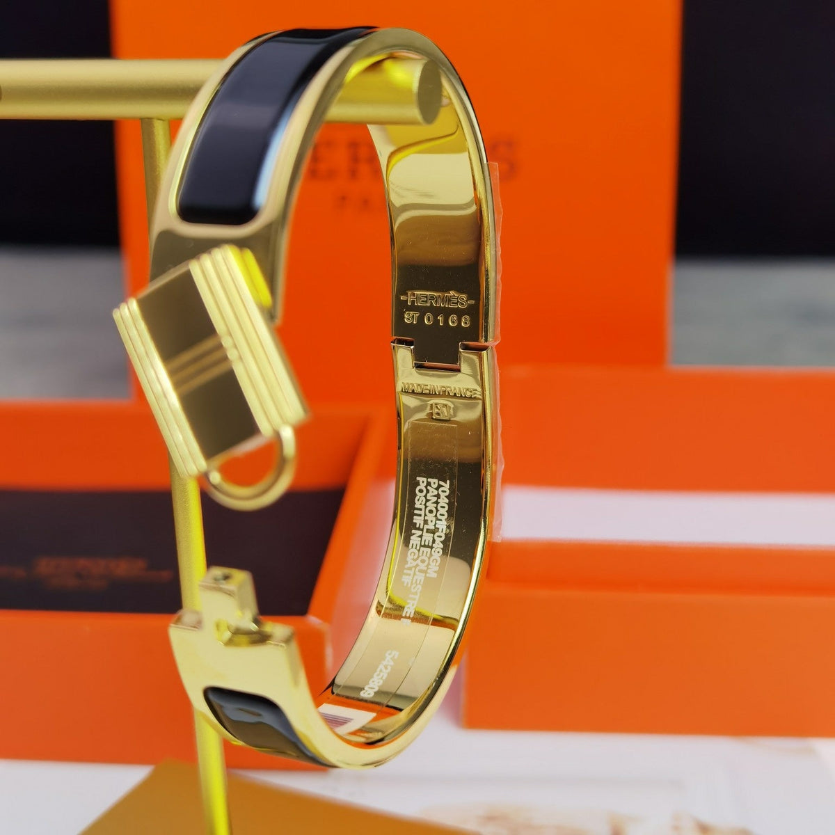 18K Clic Cadenas Black Hermès Bracelet