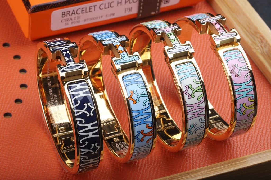 18K Clic Hermès H Lift Blue Bracelet