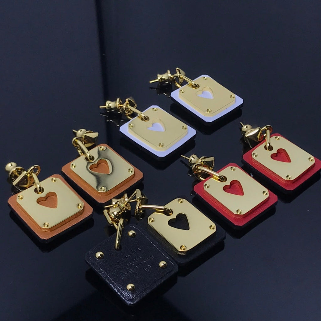 18K As De Celine Red Hermès Earrings
