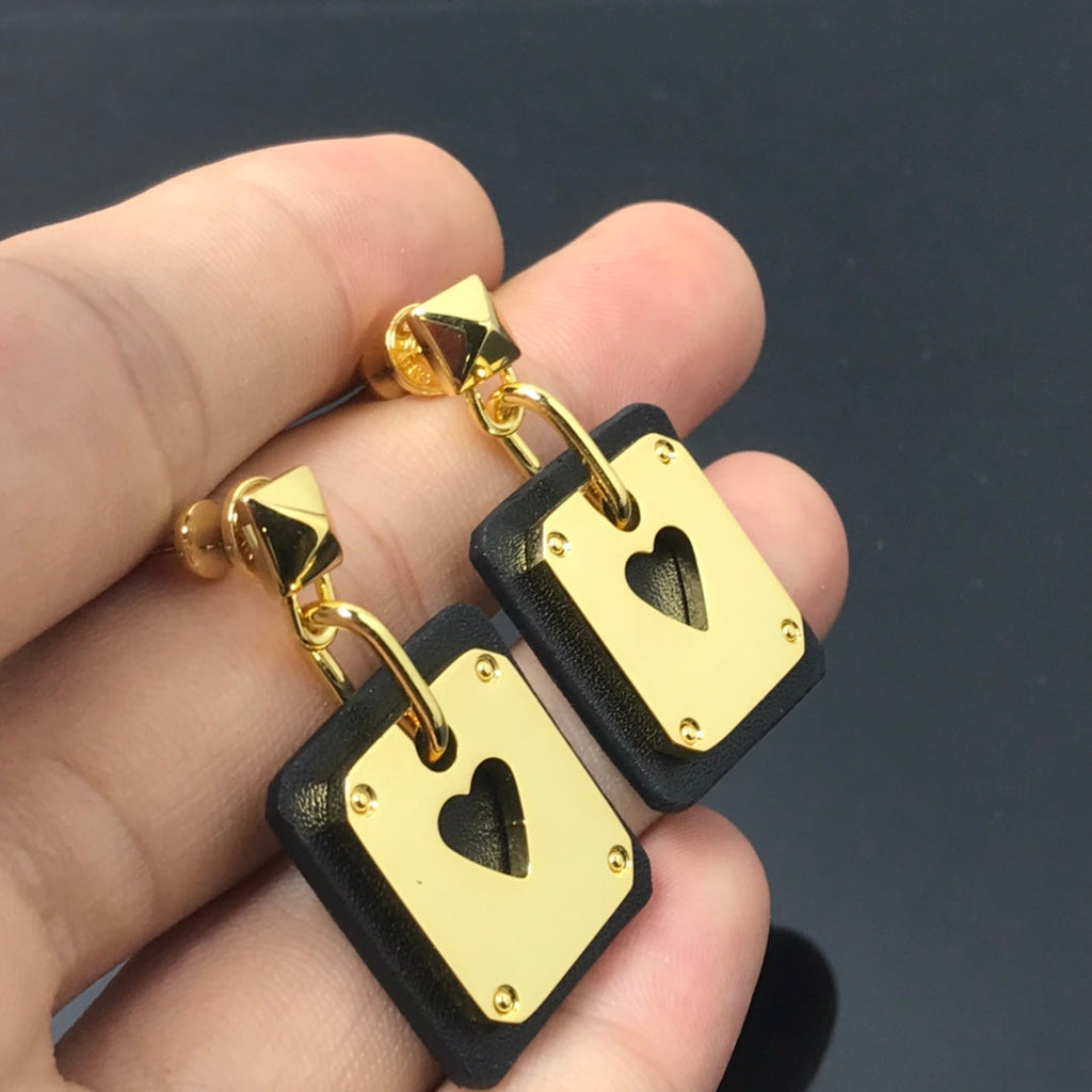 18K As De Celine Black Hermès Earrings