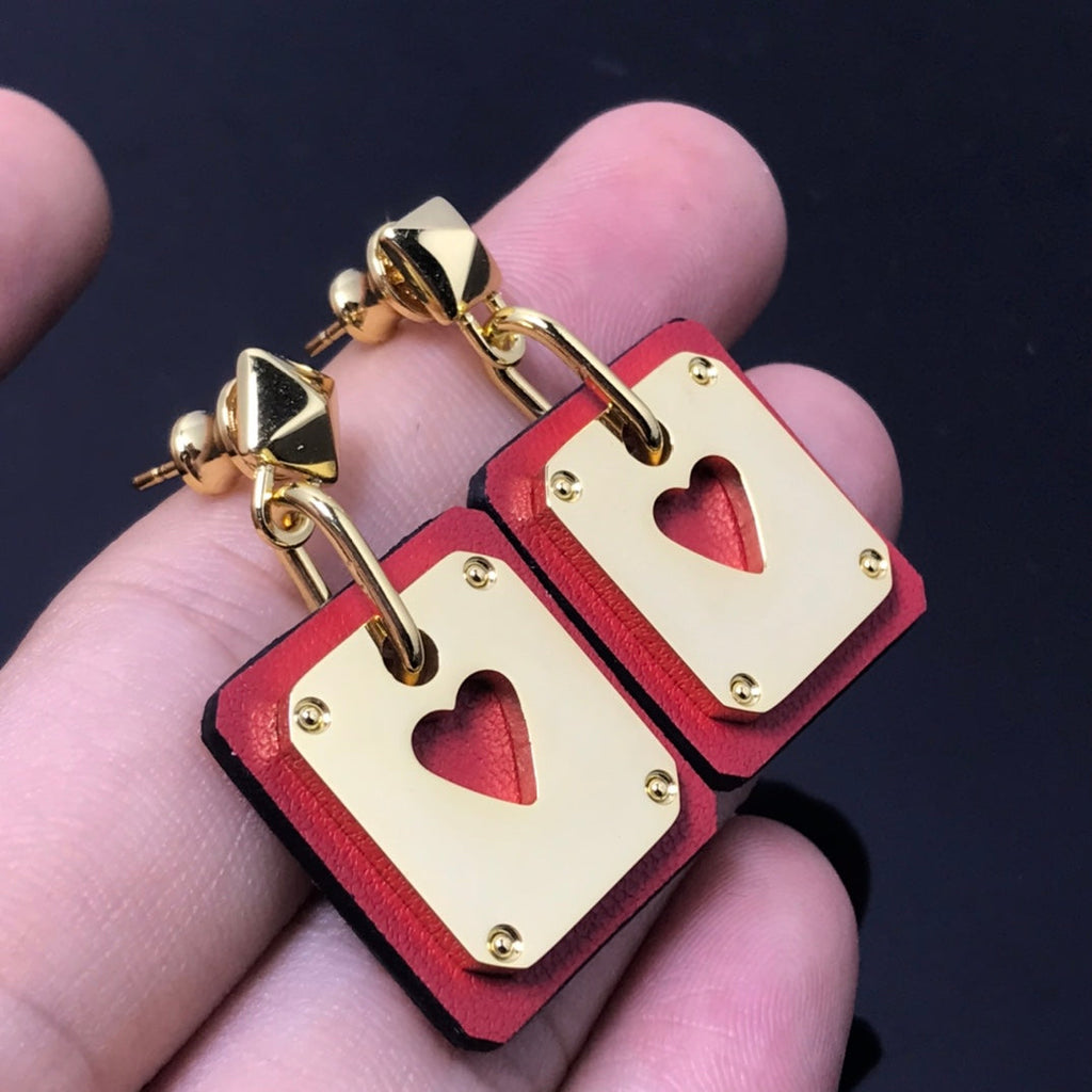 18K As De Celine Red Hermès Earrings