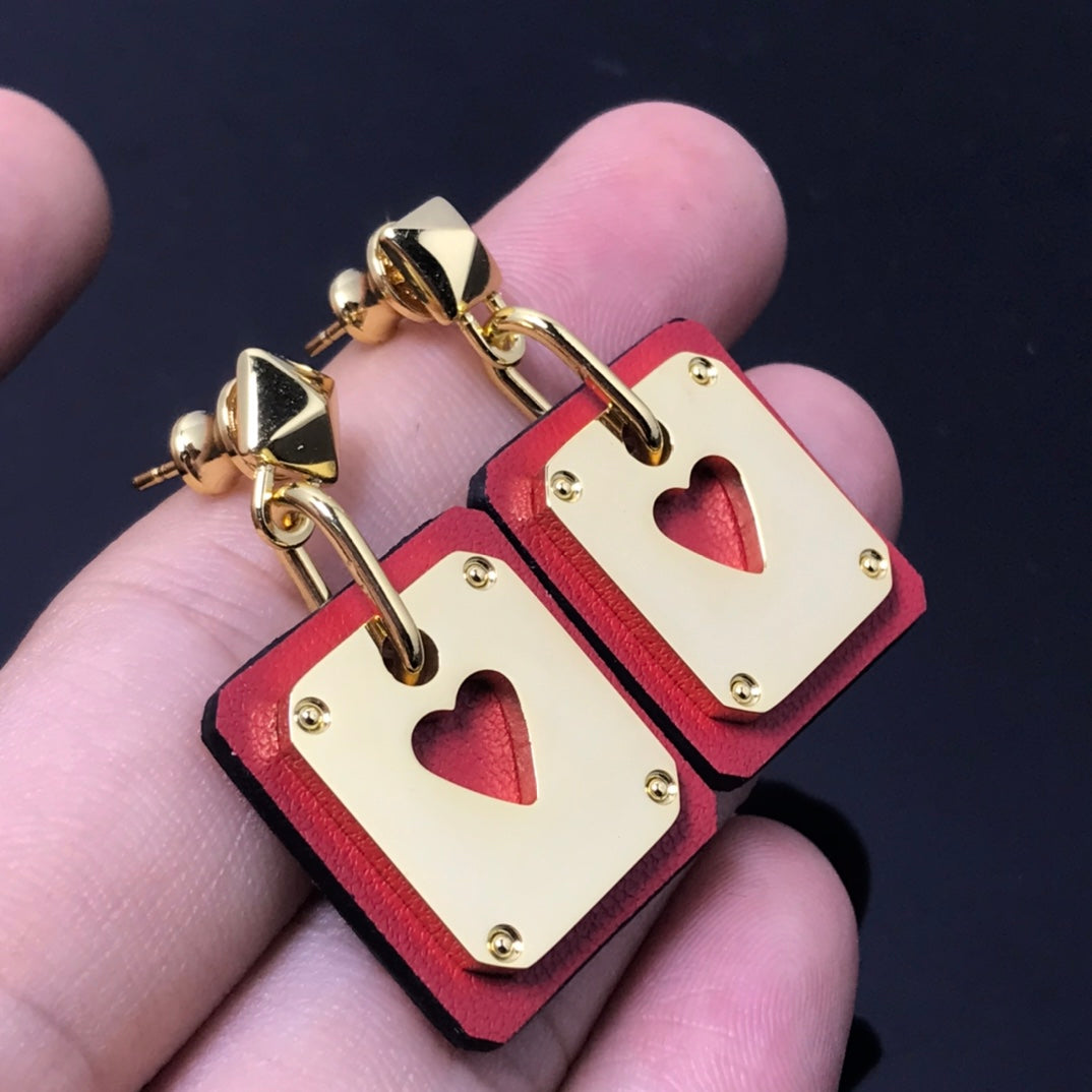 18K As De Celine Red Hermès Earrings