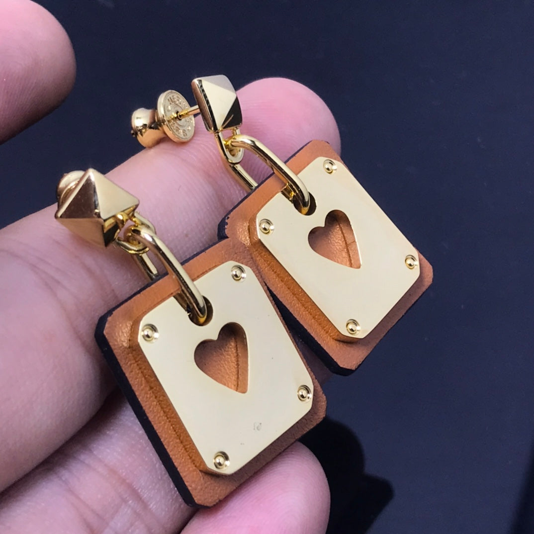 18K As De Celine Brown Hermès Earrings