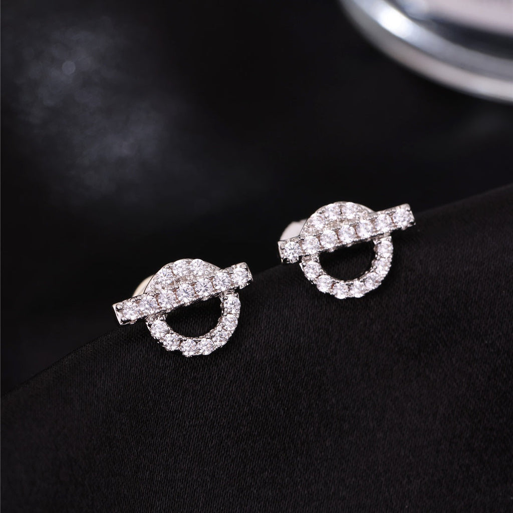 18K Finesse Diamond Stud Hermès Earrings