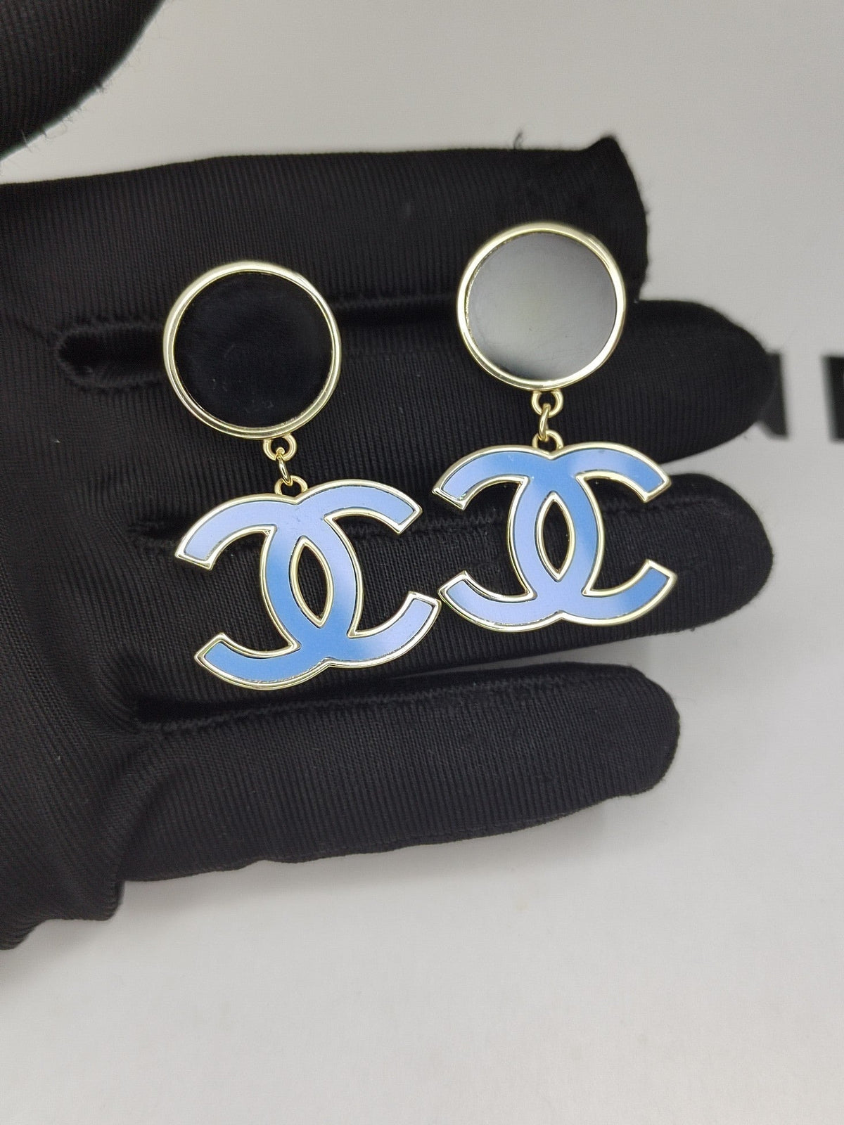 18K Classic Blue Chanel Dangle Earrings