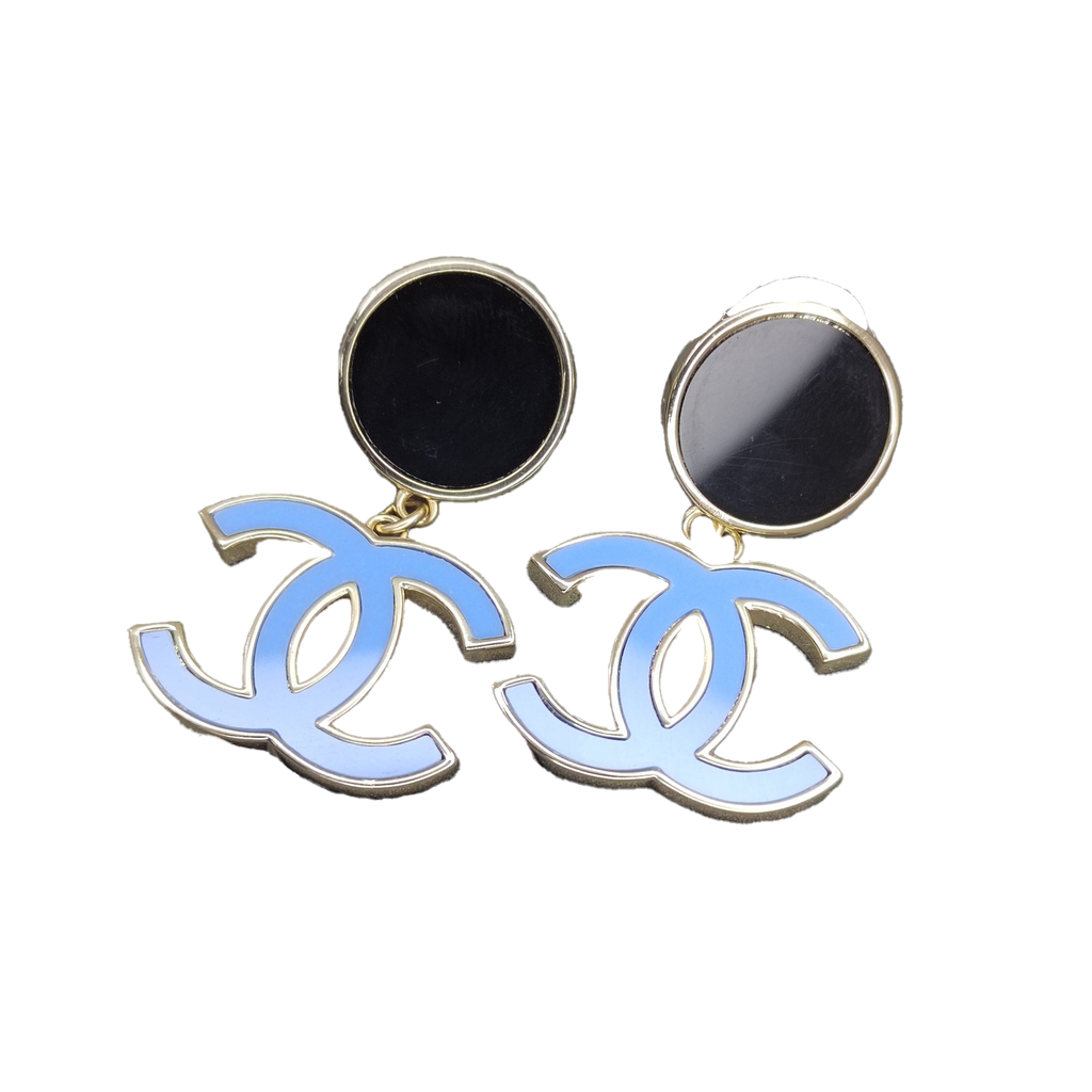 18K Classic Blue Chanel Dangle Earrings