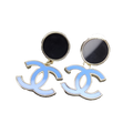 18K Classic Blue Chanel Dangle Earrings
