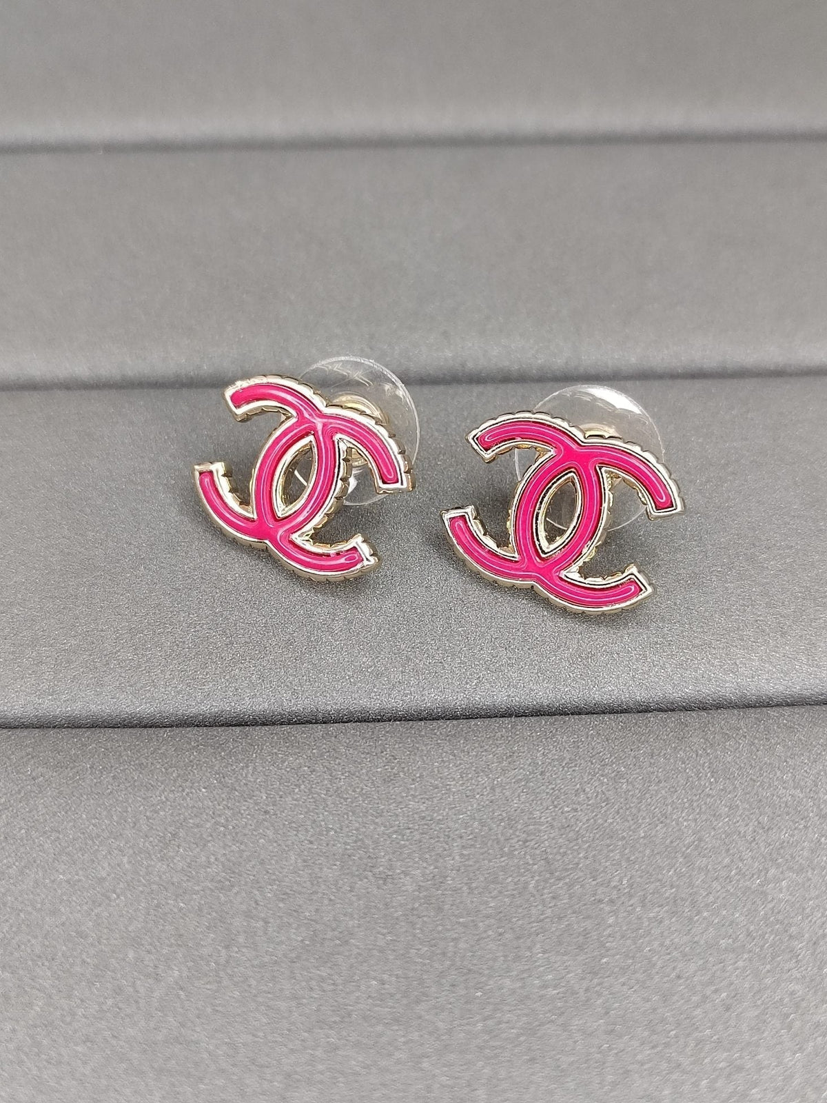 18K Chanel Pink Earrings