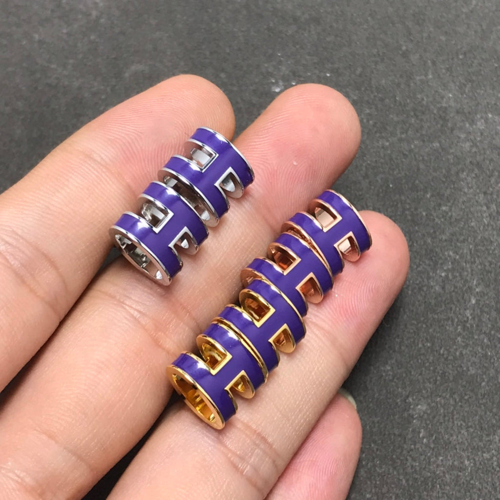 18K Mini Pop Hermès Purple Earrings
