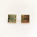 18K Chanel Smooth Block Earrings