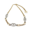 18K Crystal Chanel Chain Links Choker Necklace