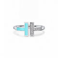 18K Tiffany & Co. Diamond & Turquoise Wire Ring