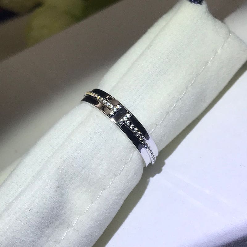18K White Gold Tiffany & Co. Narrow Diamond Ring