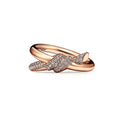 18K Rose Gold Tiffany & Co. Knot Double Row Diamonds Ring