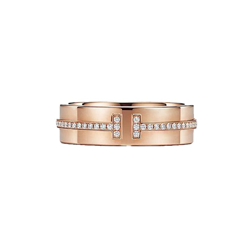 18K Rose Gold Tiffany & Co. Narrow Diamond Ring