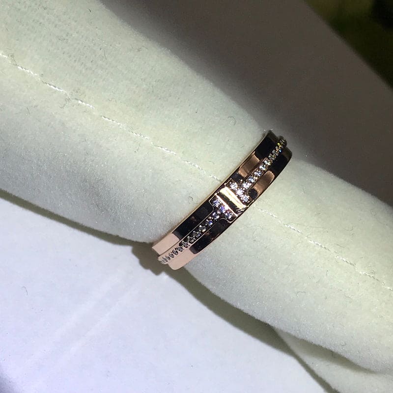 18K Rose Gold Tiffany & Co. Narrow Diamond Ring