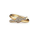 18K Yellow Gold Tiffany & Co. Knot Double Row Diamonds Ring