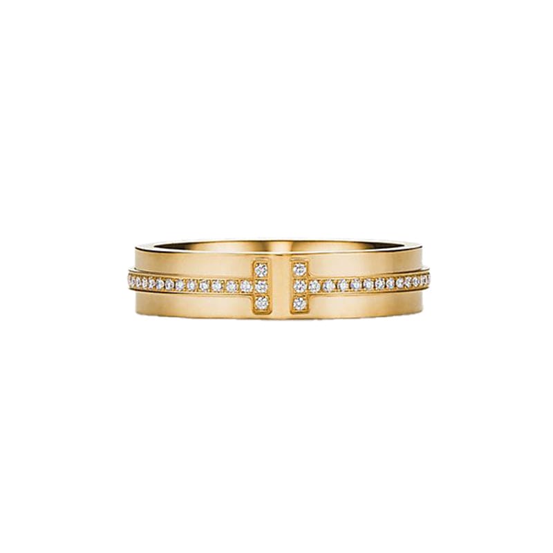 18K Yellow Gold Tiffany & Co. Narrow Diamond Ring