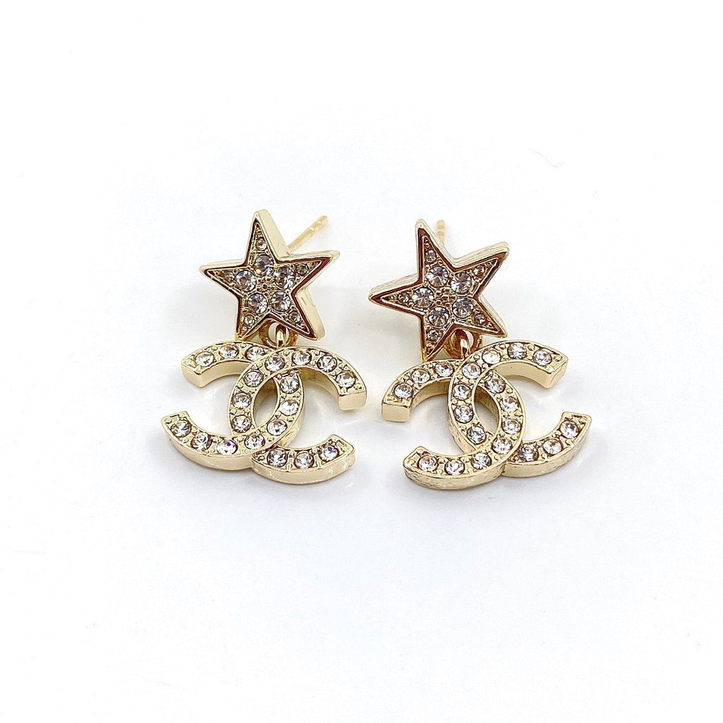 18K Chanel Star Diamond Earrings