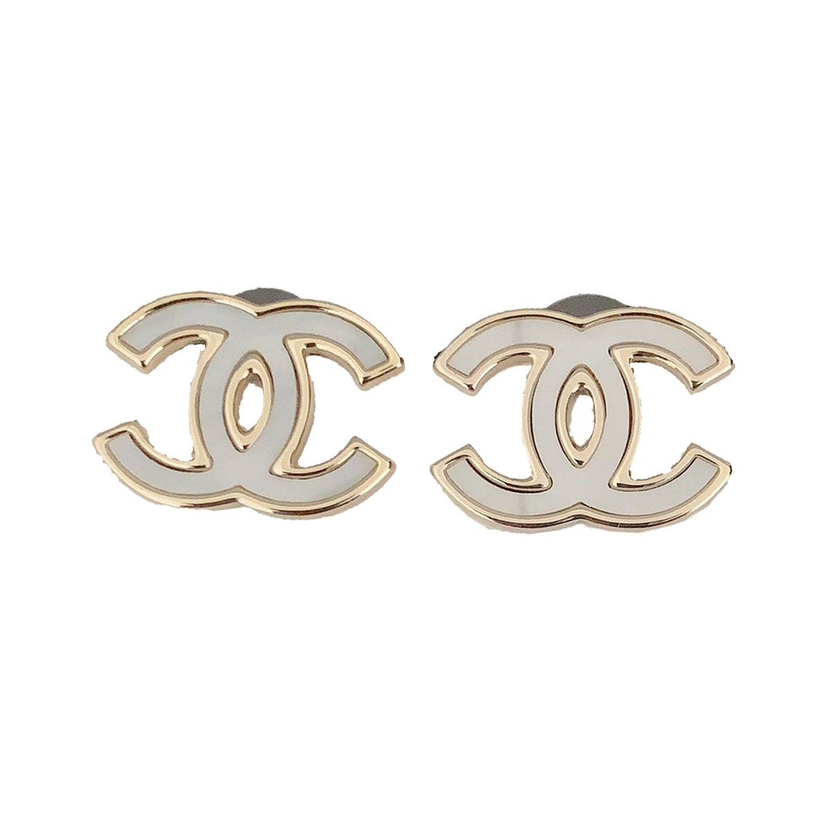 18K Chanel Black & White Earrings