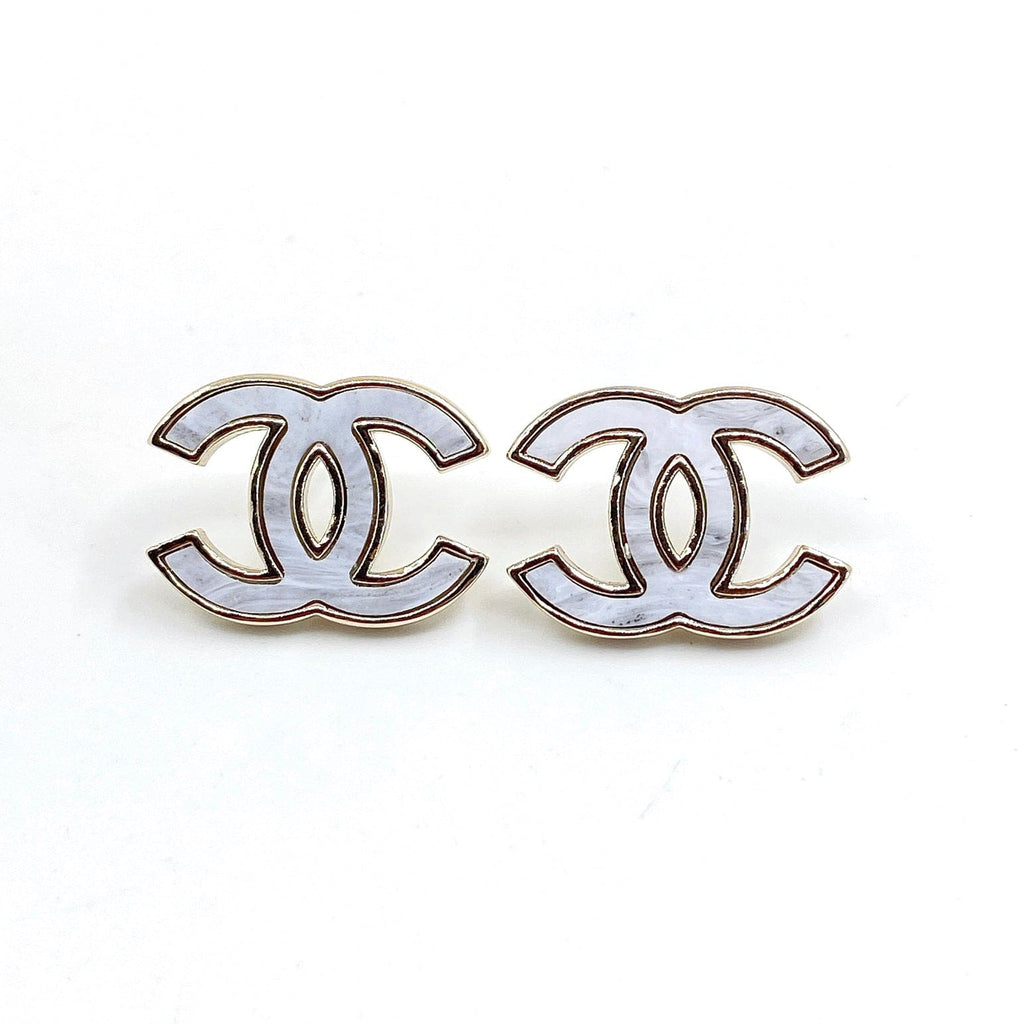 18K Chanel Marble Earrings