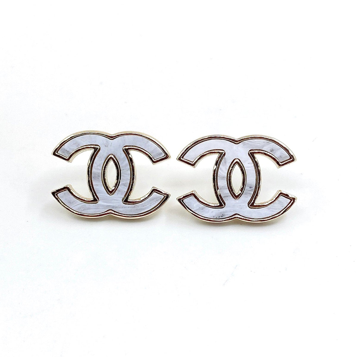 18K Chanel Marble Earrings