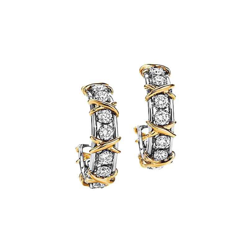 18K Tiffany & Co. Schlumberger Twenty Stone Hoop Earrings