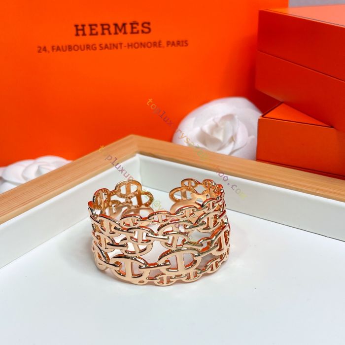 18K Chaine D'Ancre Wide Cutwork Hermès Bracelet