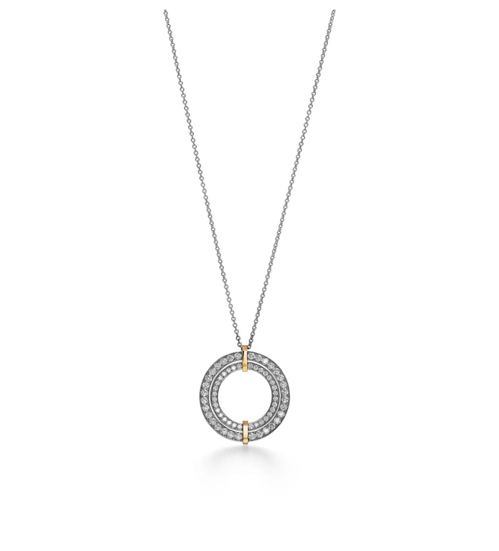 18K Tiffany & Co. Edge Circle Diamond Pendant Necklace