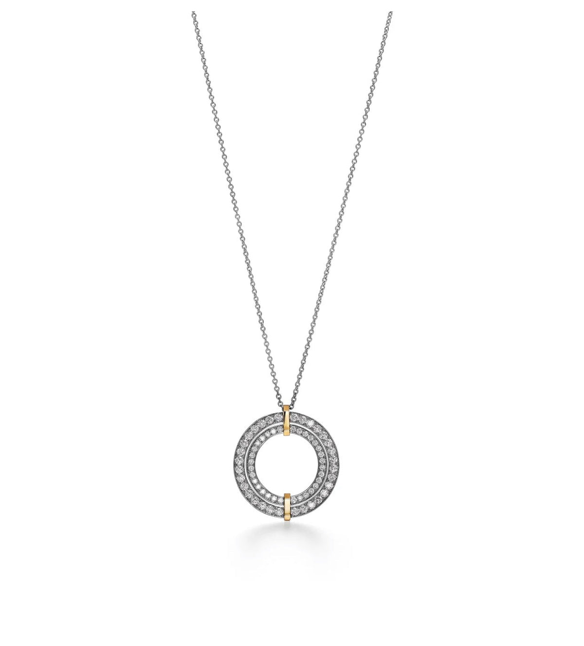 18K Tiffany & Co. Edge Circle Diamond Pendant Necklace