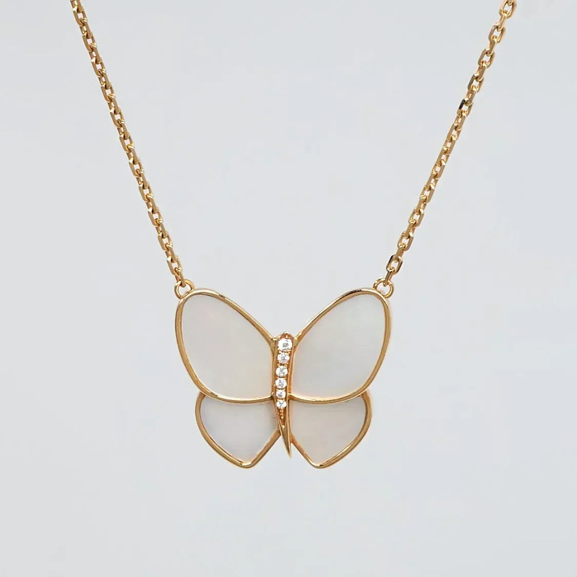 18K Van Cleef & Arpels Butterfly Pearl Necklace
