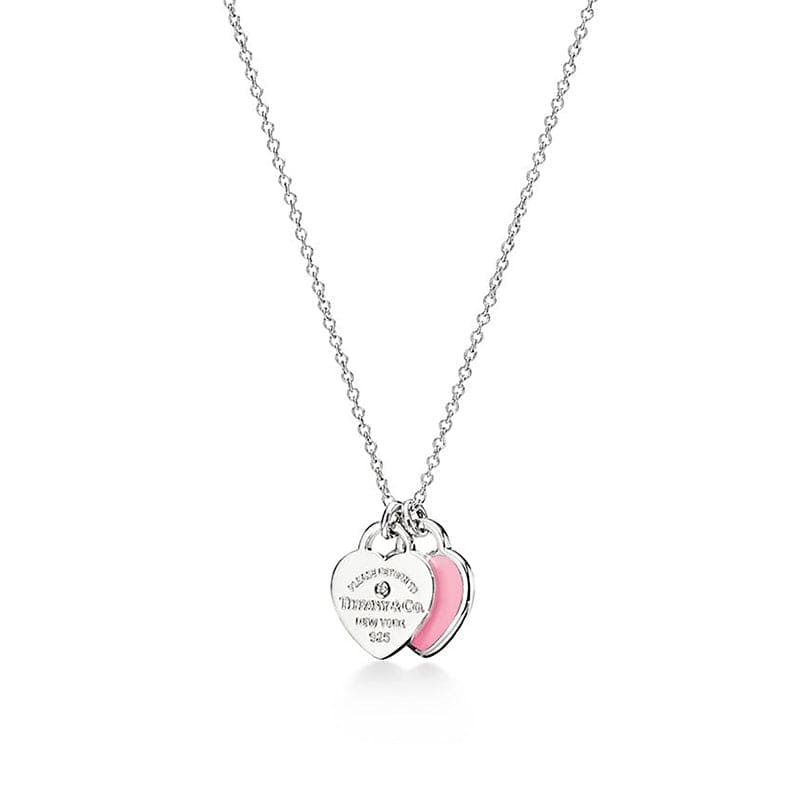 Tiffany & Co. Pink Double Heart Necklaces