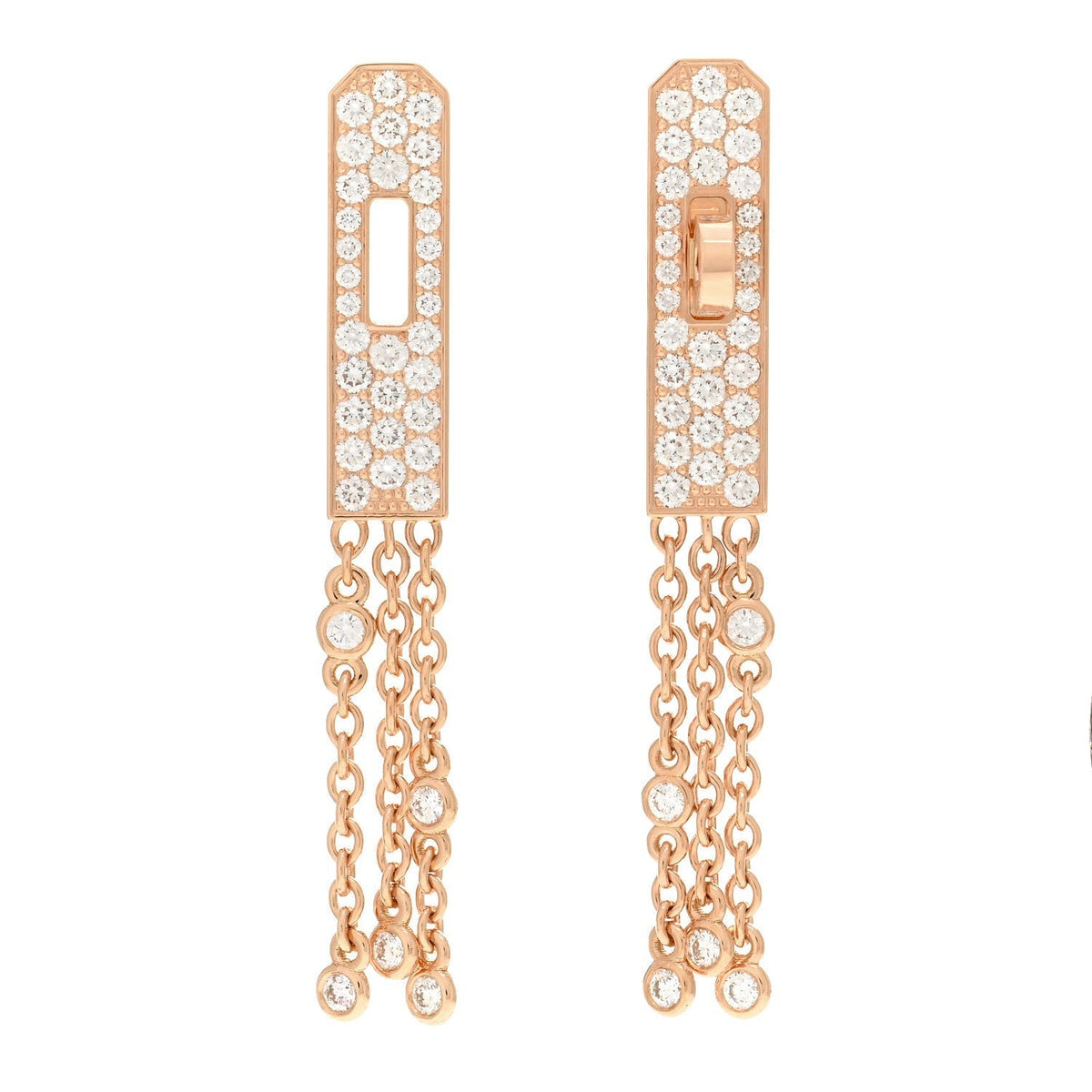 18K Hermès Kelly Gavroche Full Diamond Earrings