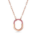 18K Tiffany & Co. Lock Pink Pave Diamonds Necklace