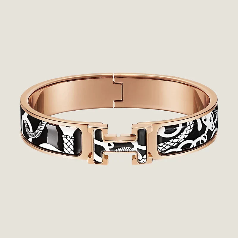 18K Clic Hermès Panoplie Equestre Black Bracelet