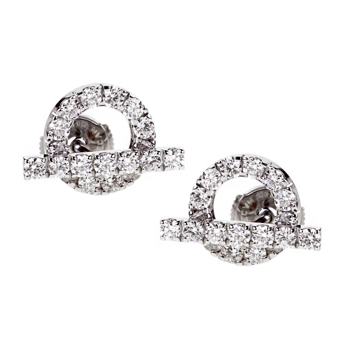 18K Finesse Diamond Stud Hermès Earrings